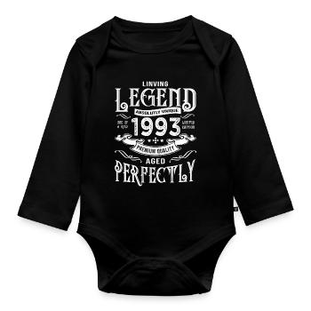 1993 anniversaire vintage né en 1993 - Body Bébé bio manches longues - noir - Devant