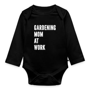 Hobbygärtner Garten Mutter Gärtnerische Mama - Baby Bio-Langarm-Body - Schwarz - Vorne