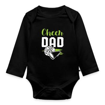 cheerleader papa - Baby Bio-Langarm-Body - Schwarz - Vorne
