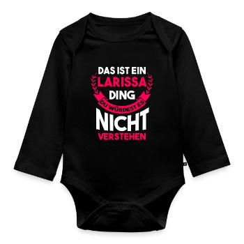 Larissa - Baby Bio-Langarm-Body - Schwarz - Vorne