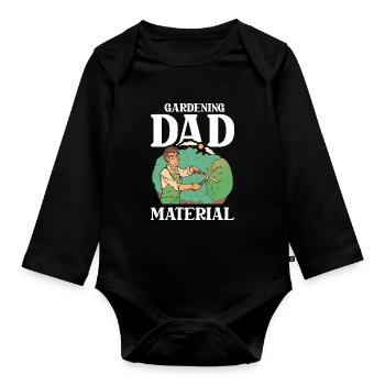 Hobbygärtner Garten Gärtnerischer Vater - Baby Bio-Langarm-Body - Schwarz - Vorne