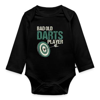 Bad Old Darts Player - Darts - Organic Longsleeve Baby Bodysuit - black - Front