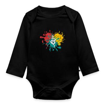 Snake - Organic Longsleeve Baby Bodysuit - black - Front