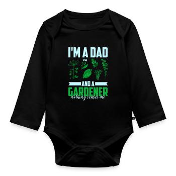 Hobbygärtner Garten Vater Gärtnerischer Vater - Baby Bio-Langarm-Body - Schwarz - Vorne
