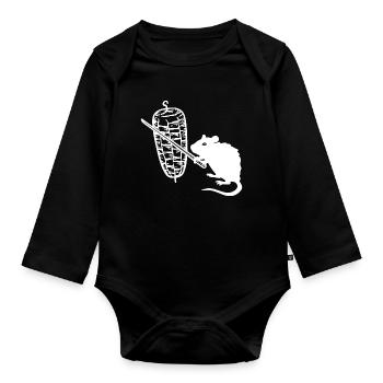 Kebab Rat Kebab Grill - Organic Longsleeve Baby Bodysuit - black - Front
