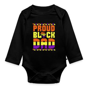 Pride Black Father African Father Africa - Organic Longsleeve Baby Bodysuit - black - Front
