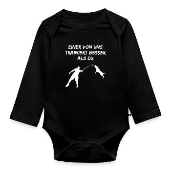 Hundetrainer Spruch Lustig Hundetraining Geschenk - Baby Bio-Langarm-Body - Schwarz - Vorne