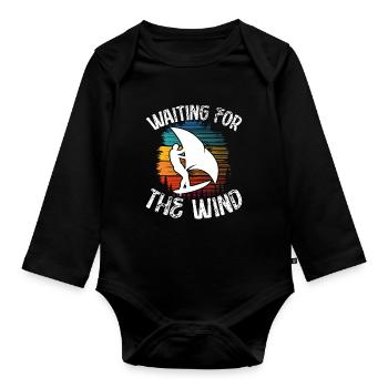 Waiting for the wind - Organic Longsleeve Baby Bodysuit - black - Front