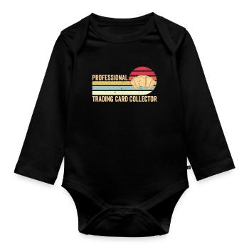 Lustiges Sammelkartenspiel TCG Retro - Baby Bio-Langarm-Body - Schwarz - Vorne