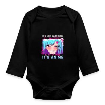It's Not Cartoons It's Anime I Chibi Otaku Girl - Baby Bio-Langarm-Body - Schwarz - Vorne