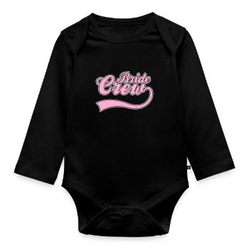 Team bride bride crew - Organic Longsleeve Baby Bodysuit - black - Front