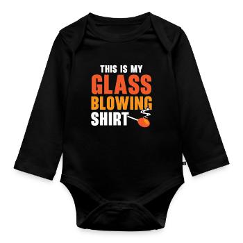 Voici ma chemise soufflée de verre Gaffer souffleur de verre - Body Bébé bio manches longues - noir - Devant