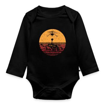 Research Astronomer Star Galaxy - Organic Longsleeve Baby Bodysuit - black - Front