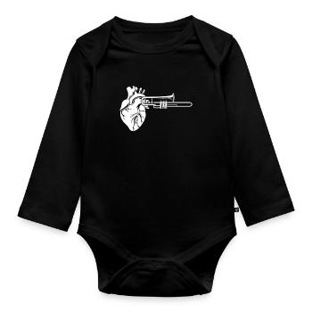 Spielmannszug Trombone Herz - Body Bébé bio manches longues - noir - Devant