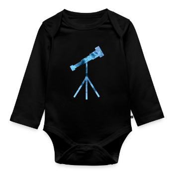Astronomie des amateurs de télescopes - Body Bébé bio manches longues - noir - Devant