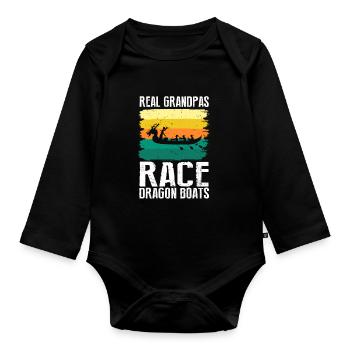 Chinese Boat Race for Dragon Boat Trainers - Organic Longsleeve Baby Bodysuit - black - Front