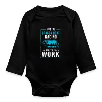 Dragon boating theme for dragon boat paddling - Organic Longsleeve Baby Bodysuit - black - Front