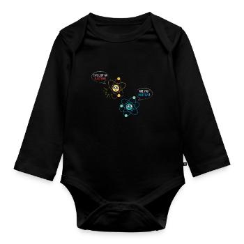 J’ai perdu un électron - Body Bébé bio manches longues - noir - Devant