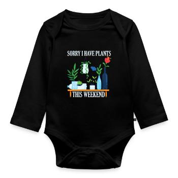 Je suis désolé de planter ce week-end - Body Bébé bio manches longues - noir - Devant