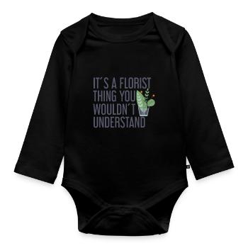 C’est un truc de fleuriste que vous ne comprenez pas - Body Bébé bio manches longues - noir - Devant