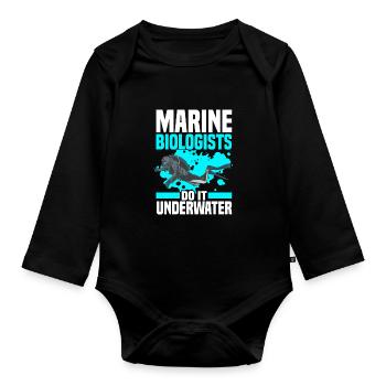 Meeresbiologie - Baby Bio-Langarm-Body - Schwarz - Vorne