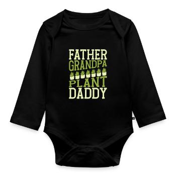 Hobbygärtner Garten Papa Gärtnerischer Opa - Baby Bio-Langarm-Body - Schwarz - Vorne