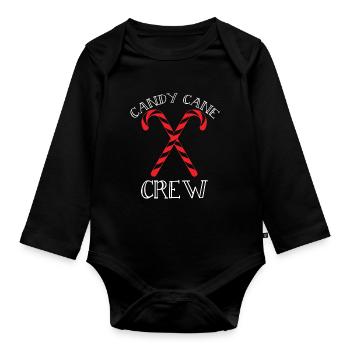 Candy Cane Crew - Weihnachten - Baby Bio-Langarm-Body - Schwarz - Vorne