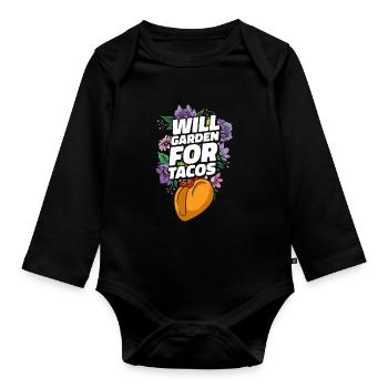 Hobby Gardener Garden Funny - Organic Longsleeve Baby Bodysuit - black - Front