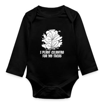 Hobby Gardener Garden Coriander - Organic Longsleeve Baby Bodysuit - black - Front