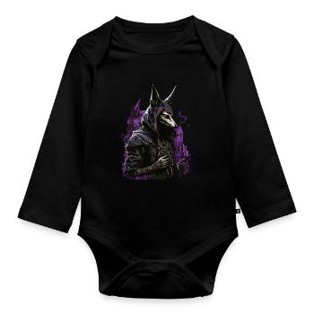 Anubi's God of the Dead Futuristic Gift - Organic Longsleeve Baby Bodysuit - black - Front