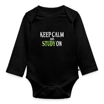 Studieren Spruch - Baby Bio-Langarm-Body - Schwarz - Vorne