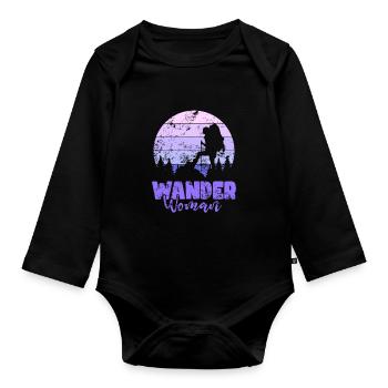Wander Women in Nature - Organic Longsleeve Baby Bodysuit - black - Front