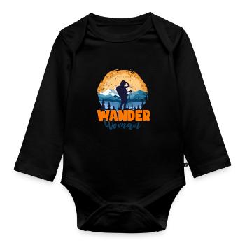 Wander Women in Nature - Organic Longsleeve Baby Bodysuit - black - Front