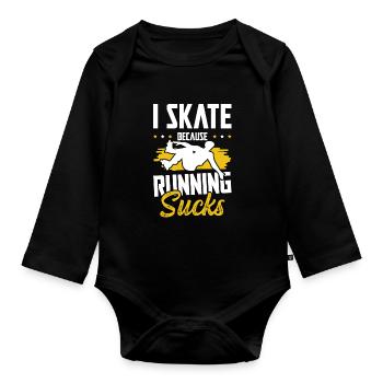 Skate Skating - Organic Longsleeve Baby Bodysuit - black - Front