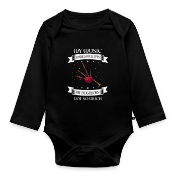 Bagpipes for pipers and Scots - Organic Longsleeve Baby Bodysuit - black - Front