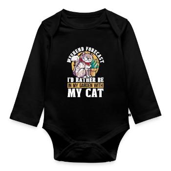 Hobbygärtner Garten Katzenartig Gartenkatze - Baby Bio-Langarm-Body - Schwarz - Vorne