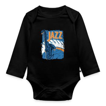 Jazz Musik Improvisation Festival - Baby Bio-Langarm-Body - Schwarz - Vorne