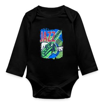 Jazz Musik Improvisation Festival - Baby Bio-Langarm-Body - Schwarz - Vorne