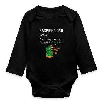 Conception de cornemuse pour Scotland Pride et cornemuse - Body Bébé bio manches longues - noir - Devant