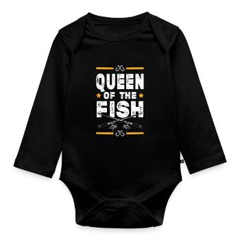 Fisher Queen - Organic Longsleeve Baby Bodysuit - black - Front