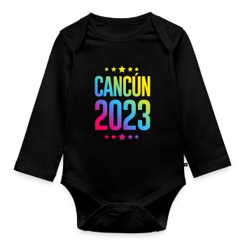 Cancun 2023 - Baby Bio-Langarm-Body - Schwarz - Vorne