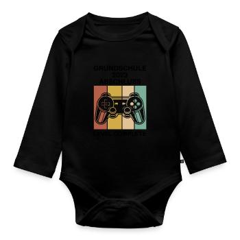 Grundschule Abschluss 2023 Gymnasium Geschenk - Baby Bio-Langarm-Body - Schwarz - Vorne