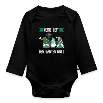 Garten-arbeit Gnome Gärtner Geschenk - Baby Bio-Langarm-Body - Schwarz - Vorne