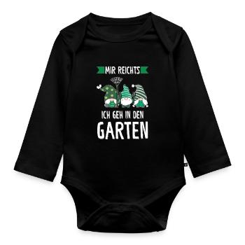 Garten-arbeit Gnome Gartenarbeit Geschenk - Baby Bio-Langarm-Body - Schwarz - Vorne