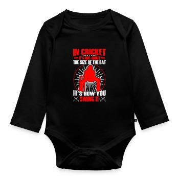 Cricket doesn't come down to - Organic Longsleeve Baby Bodysuit - black - Front