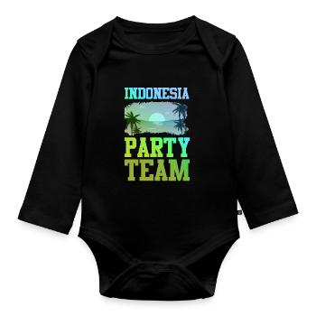 Équipe du parti indonésien - Body Bébé bio manches longues - noir - Devant
