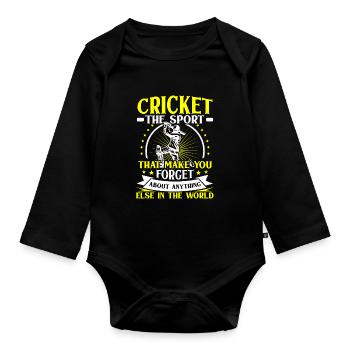Cricket lässt dich alles andere vergesse - Baby Bio-Langarm-Body - Schwarz - Vorne
