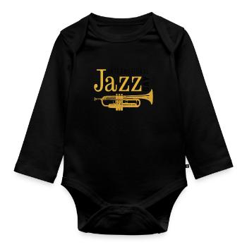 Jazz Musik Improvisation Festival - Baby Bio-Langarm-Body - Schwarz - Vorne