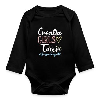 Tournée des filles en Croatie - Body Bébé bio manches longues - noir - Devant