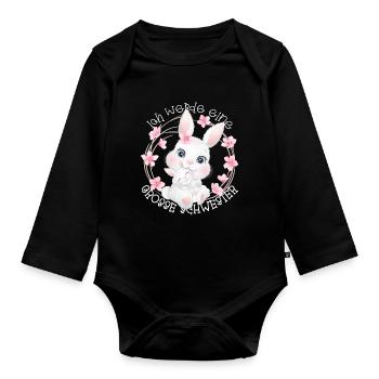 Ich Werde Eine Große Schwester 2025 - Baby Bio-Langarm-Body - Schwarz - Vorne